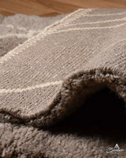 Brown Wool Runner Rug 2 X 6 Ft | 60 X 180 Cm / With Tassels / Short (0.4” / 1 cm)