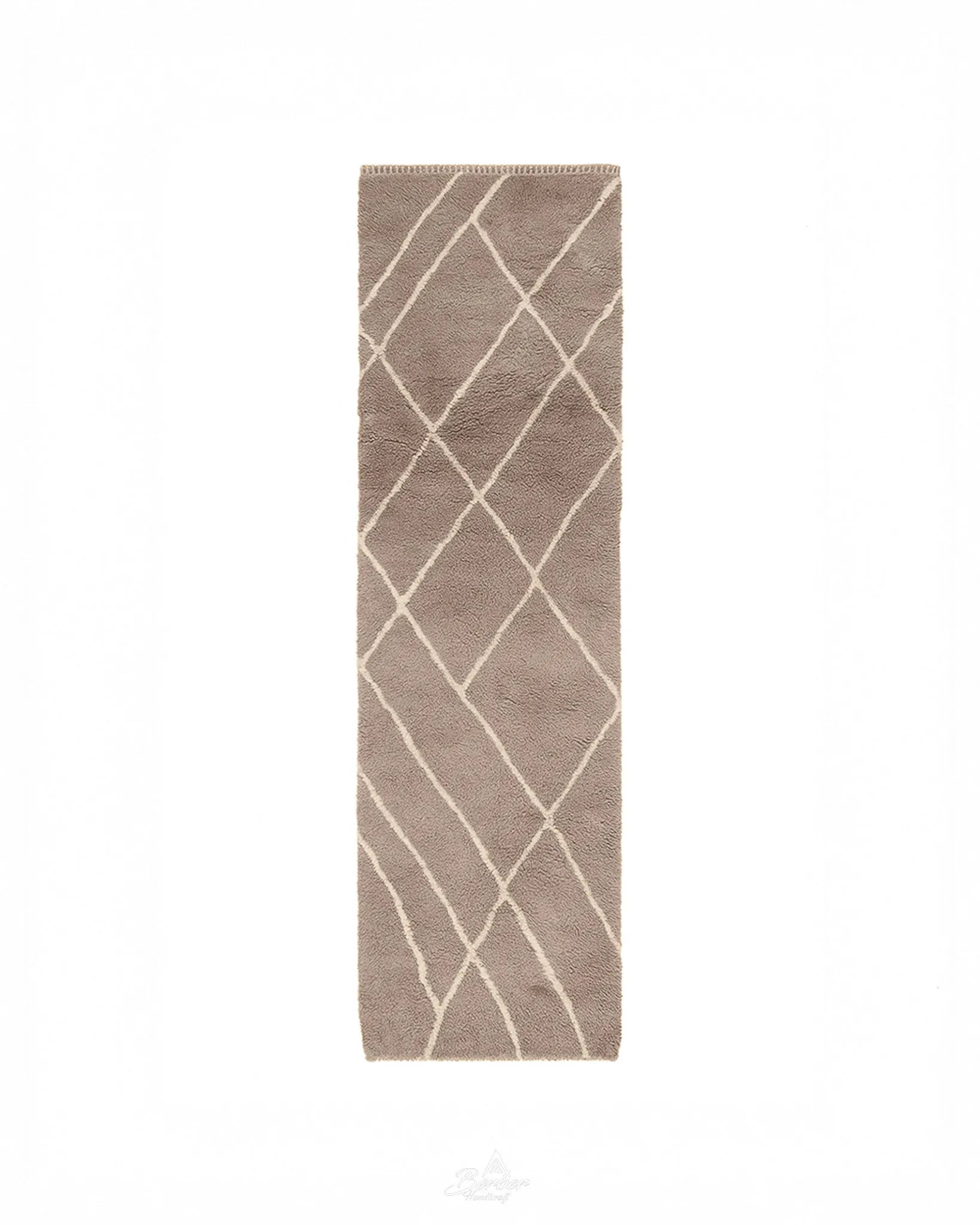 Brown Wool Runner Rug 2 X 6 Ft | 60 X 180 Cm / With Tassels / Short (0.4” / 1 cm)
