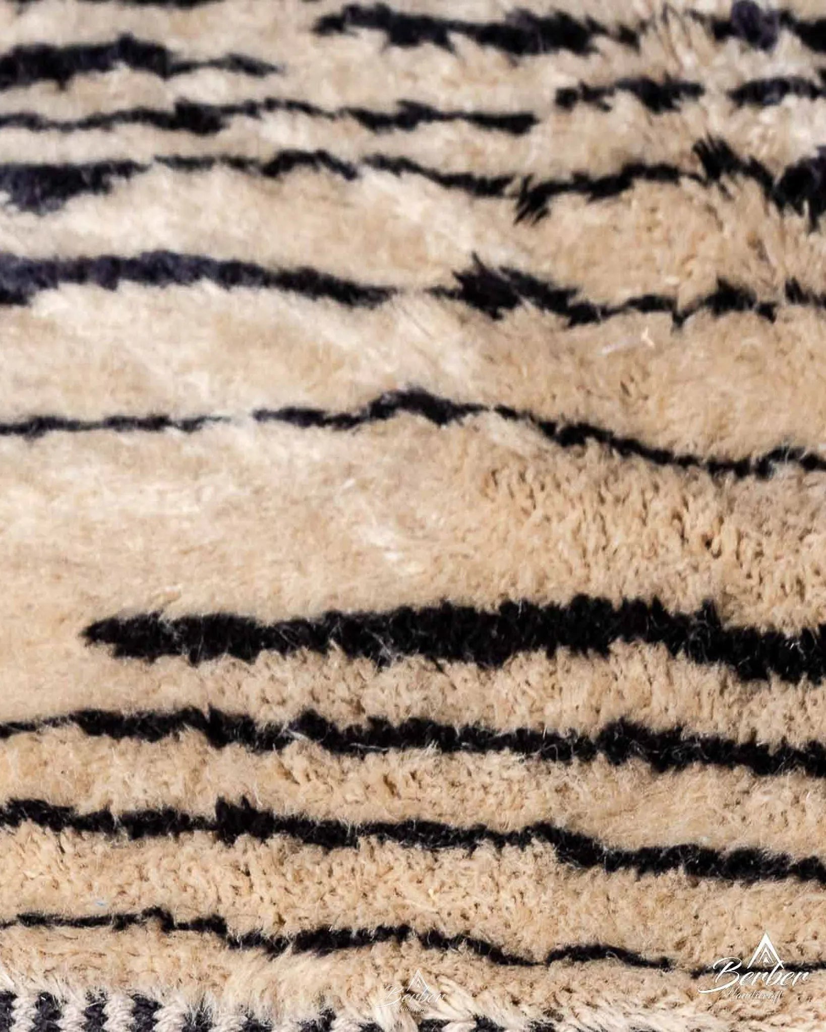 Brown and Black Striped Rug 3 X 5 Ft | 90 X 150 Cm / With Tassels / Short (0.4” / 1 cm)