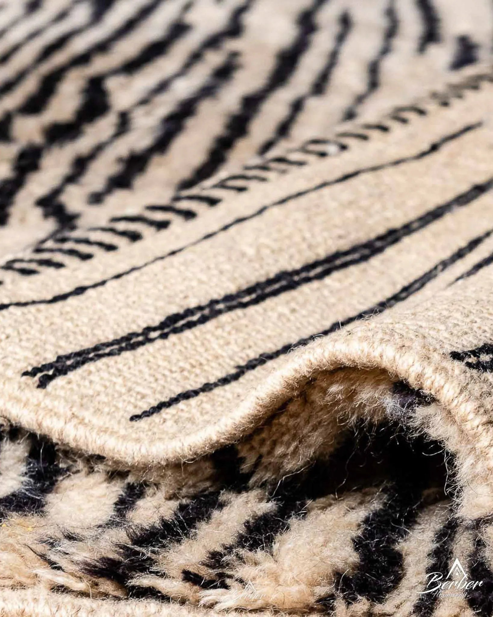 Brown and Black Striped Rug 3 X 5 Ft | 90 X 150 Cm / With Tassels / Short (0.4” / 1 cm)