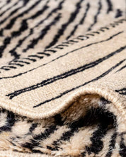 Brown and Black Striped Rug 3 X 5 Ft | 90 X 150 Cm / With Tassels / Short (0.4” / 1 cm)