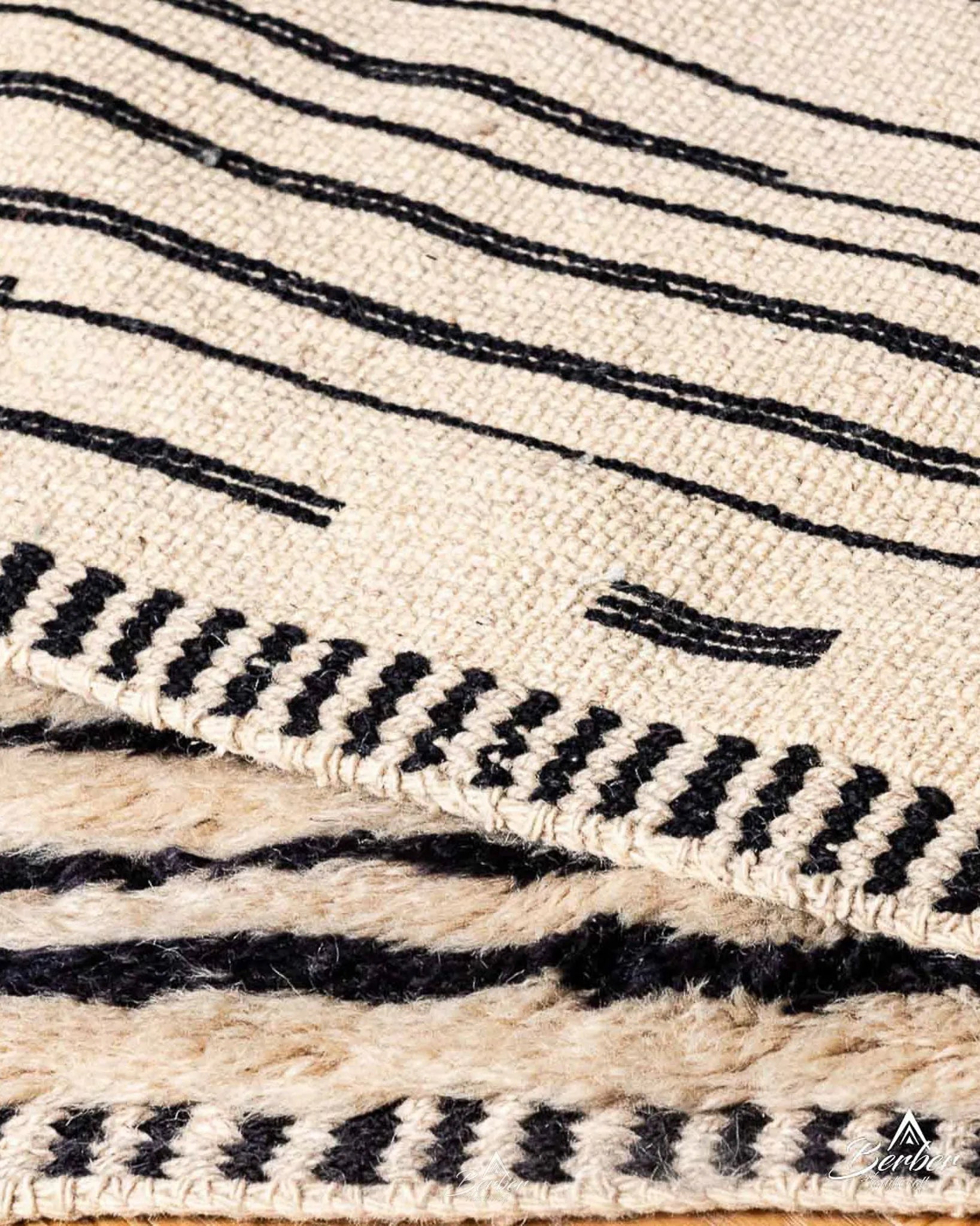 Brown and Black Striped Rug 3 X 5 Ft | 90 X 150 Cm / With Tassels / Short (0.4” / 1 cm)