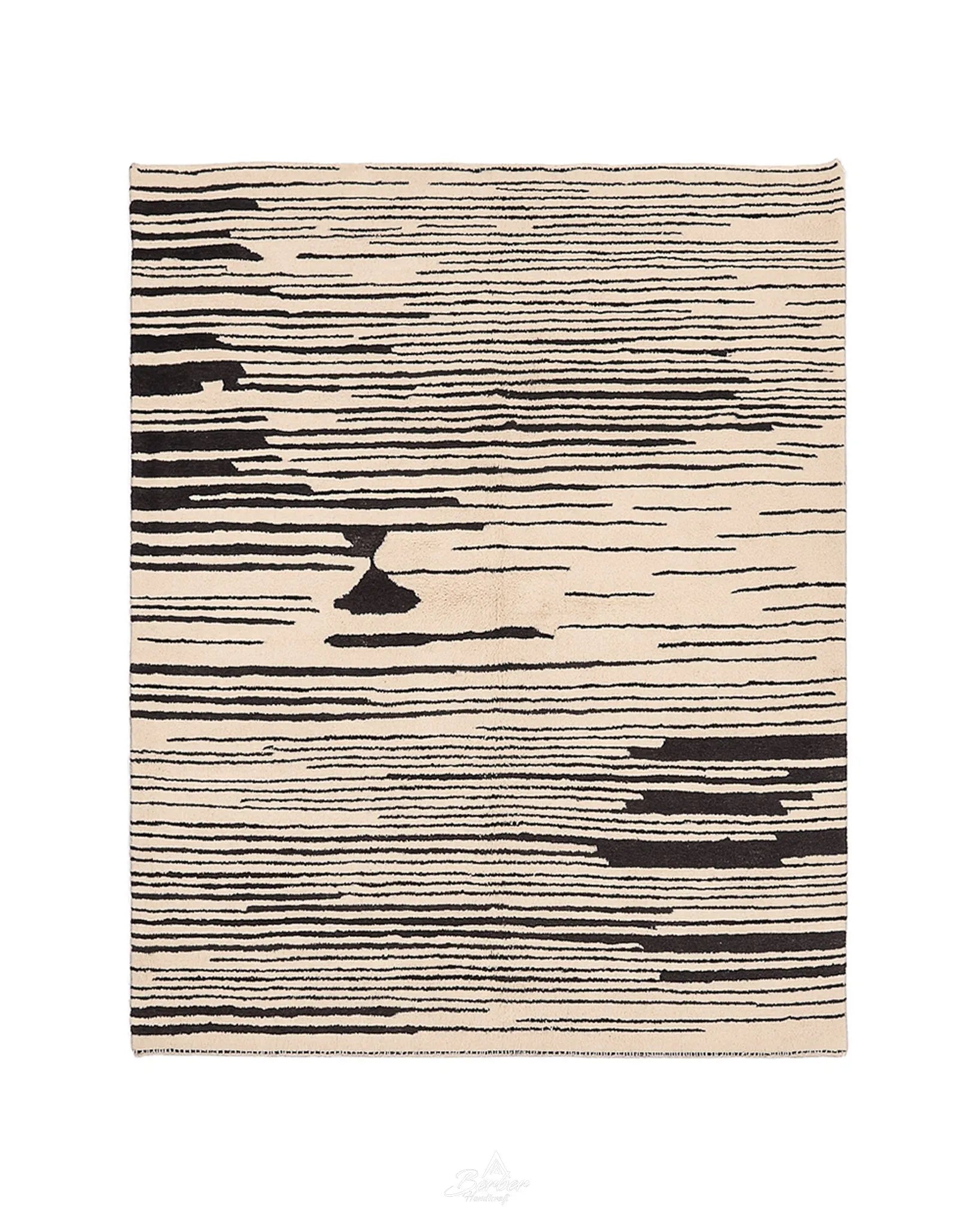 Brown and Black Striped Rug 3 X 5 Ft | 90 X 150 Cm / With Tassels / Short (0.4” / 1 cm)
