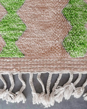 Brown and Green Moroccan Rug-Berber Handicraft