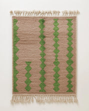 Brown and Green Moroccan Rug-Berber Handicraft