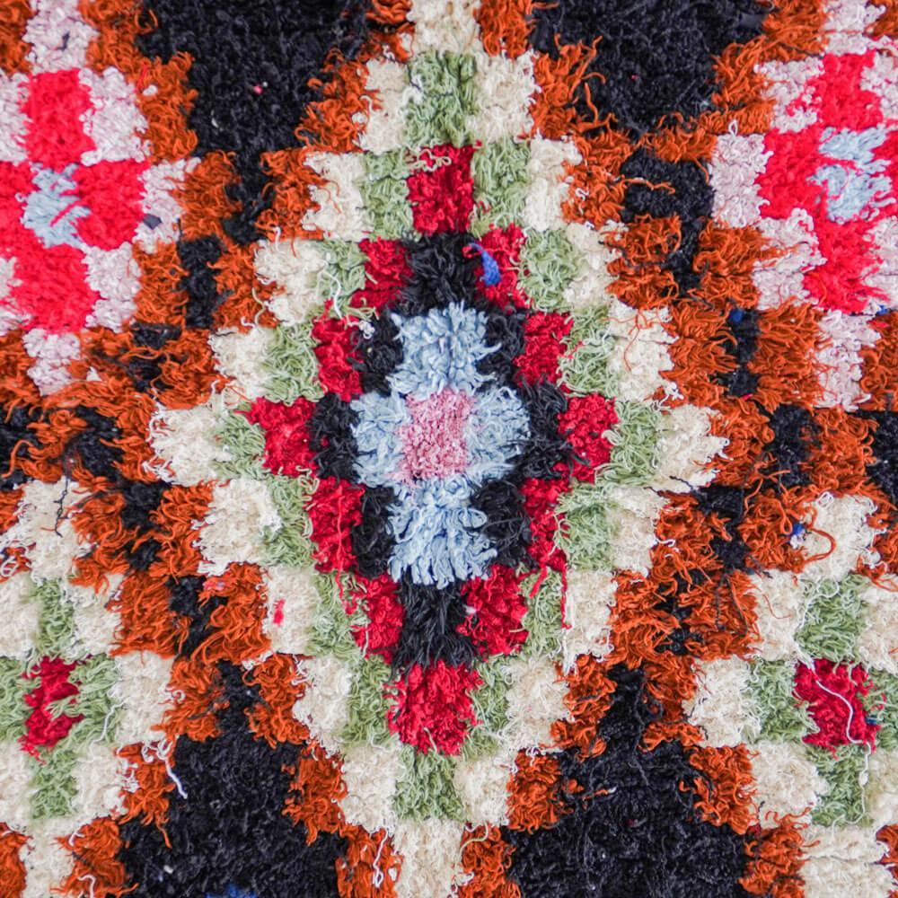 Black Boucherouite rug-Berber Handicraft