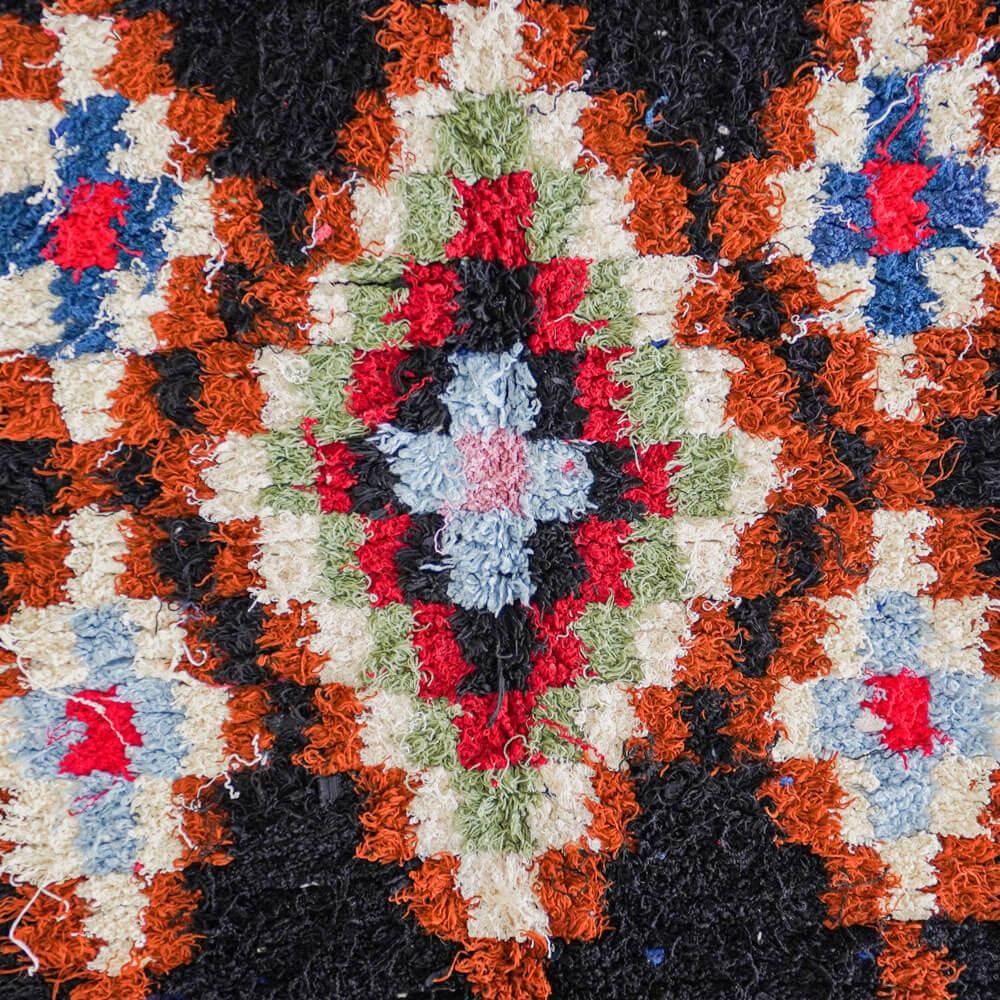 Black Boucherouite rug-Berber Handicraft
