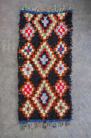 Black Boucherouite rug-Berber Handicraft