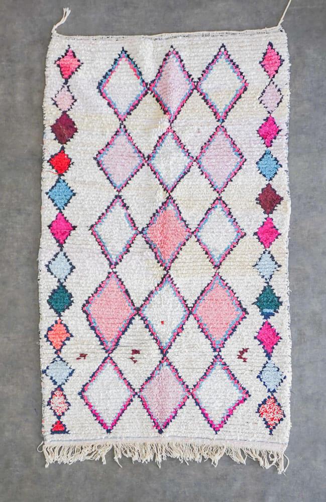 Pink Boucherouite rug-Berber Handicraft