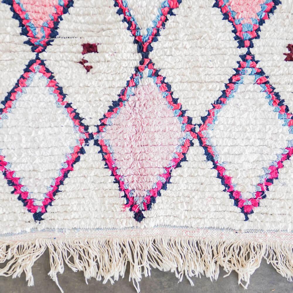 Pink Boucherouite rug-Berber Handicraft