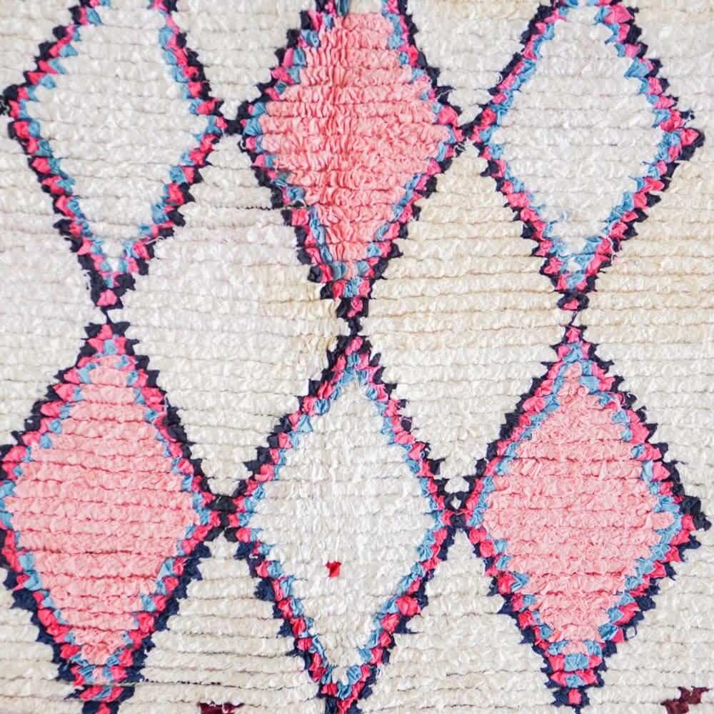 Pink Boucherouite rug-Berber Handicraft