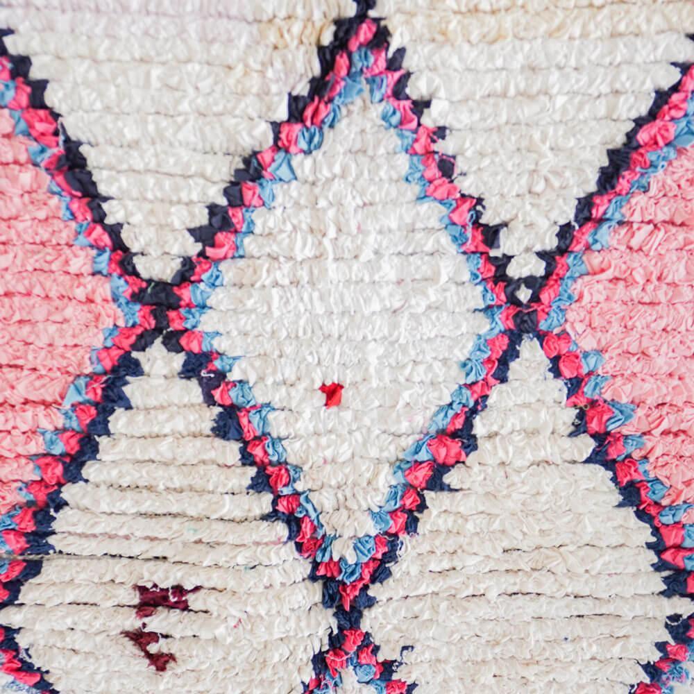 Pink Boucherouite rug-Berber Handicraft