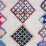 White and pink Boucherouite rug