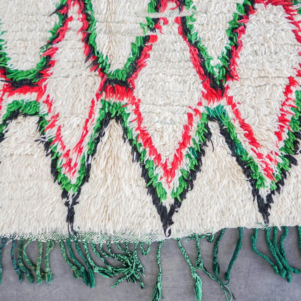 Beige green runner rug-Berber Handicraft