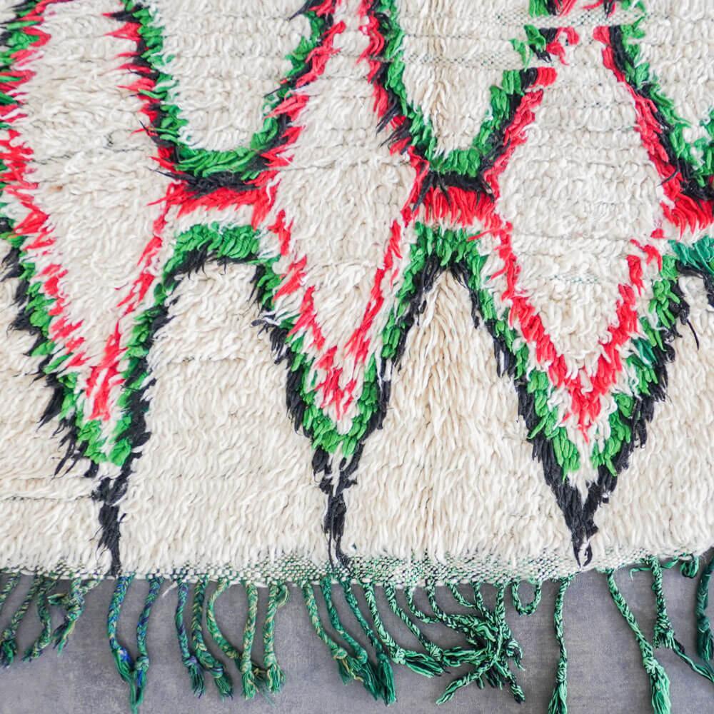 Beige green runner rug-Berber Handicraft
