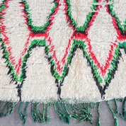 Beige green runner rug-Berber Handicraft