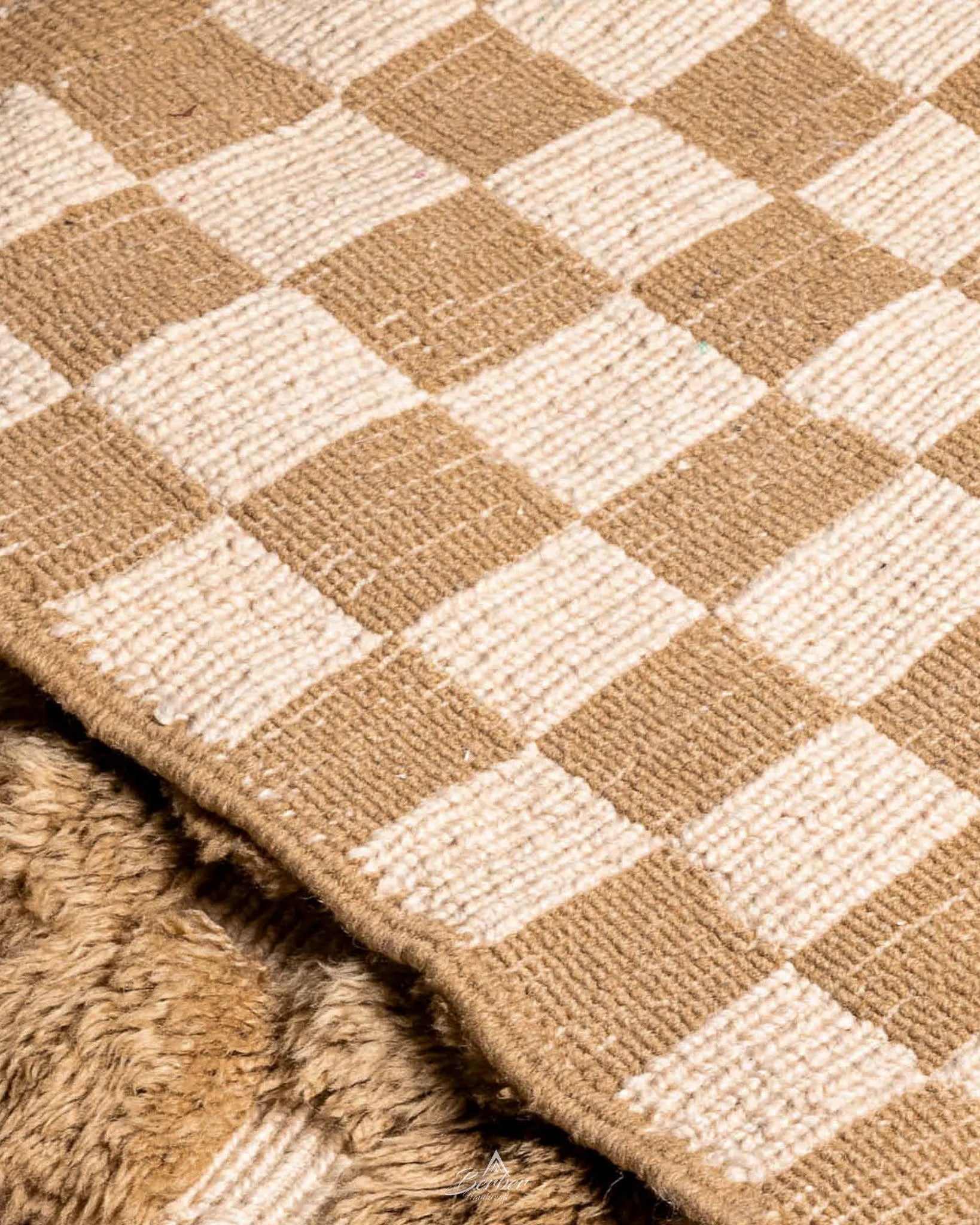 Checkered Area Rug 3 X 5 Ft | 90 X 150 Cm / With Tassels / Short (0.4” / 1 cm)