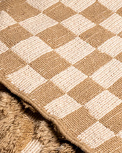 Checkered Area Rug 3 X 5 Ft | 90 X 150 Cm / With Tassels / Short (0.4” / 1 cm)