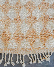 Checkered Brown Runner 2 X 6 Ft | 60 X 180 Cm / With Tassels / Short (0.4” / 1 cm)