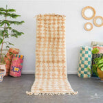 Checkered Brown Runner - Berber Handicraft