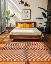 Checkered Custom Rug 3 X 5 Ft | 90 X 150 Cm / With Tassels / Short (0.4” / 1 cm)