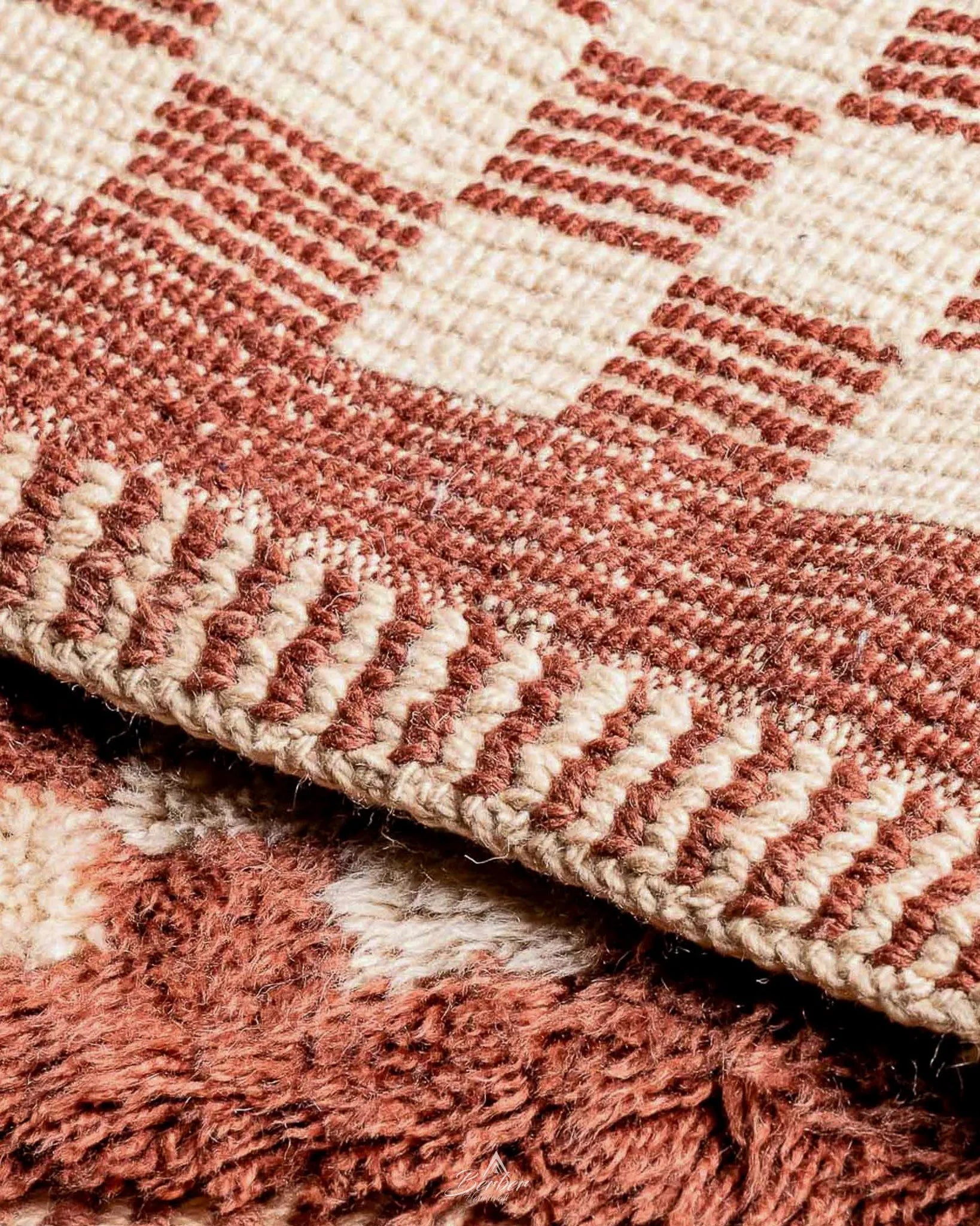Checkered Custom Rug 3 X 5 Ft | 90 X 150 Cm / With Tassels / Short (0.4” / 1 cm)