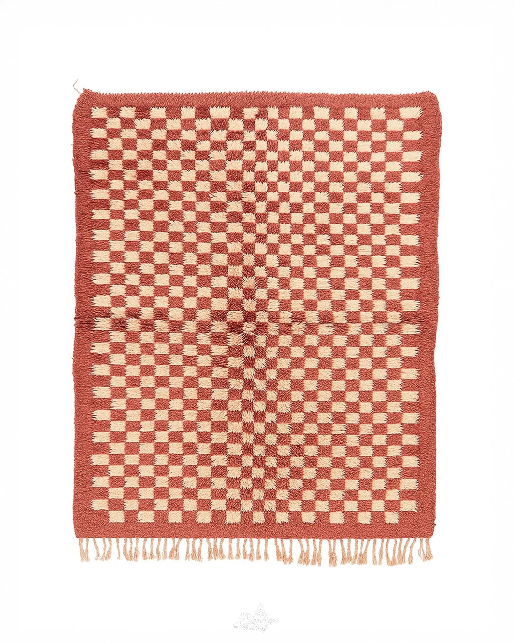 Checkered Custom Rug 3 X 5 Ft | 90 X 150 Cm / With Tassels / Short (0.4” / 1 cm)