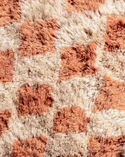 Checkered Handknotted Rug 3 X 5 Ft | 90 X 150 Cm / With Tassels / Short (0.4” / 1 cm)