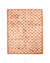 Checkered Handknotted Rug 3 X 5 Ft | 90 X 150 Cm / With Tassels / Short (0.4” / 1 cm)