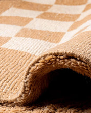 Checkered Moroccan Rug 3 X 5 Ft | 90 X 150 Cm / With Tassels / Short (0.4” / 1 cm)