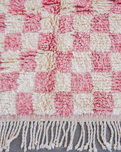Checkered Pink Berber Rug 3 X 5 Ft | 90 X 150 Cm