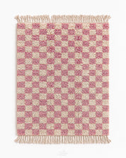 Checkered Pink Berber Rug 3 X 5 Ft | 90 X 150 Cm