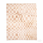 Handmade Peach Checkered Rug - Berber Handicraft