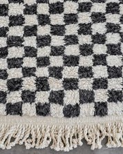 Chess Runner Rug 2 X 6 Ft | 60 X 180 Cm / With Tassels / Short (0.4” / 1 cm)
