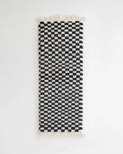 Chess Runner Rug 2 X 6 Ft | 60 X 180 Cm / With Tassels / Short (0.4” / 1 cm)