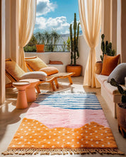 Colorful Accent Rug 3 X 5 Ft | 90 X 150 Cm / With Tassels / Short (0.4” / 1 cm)