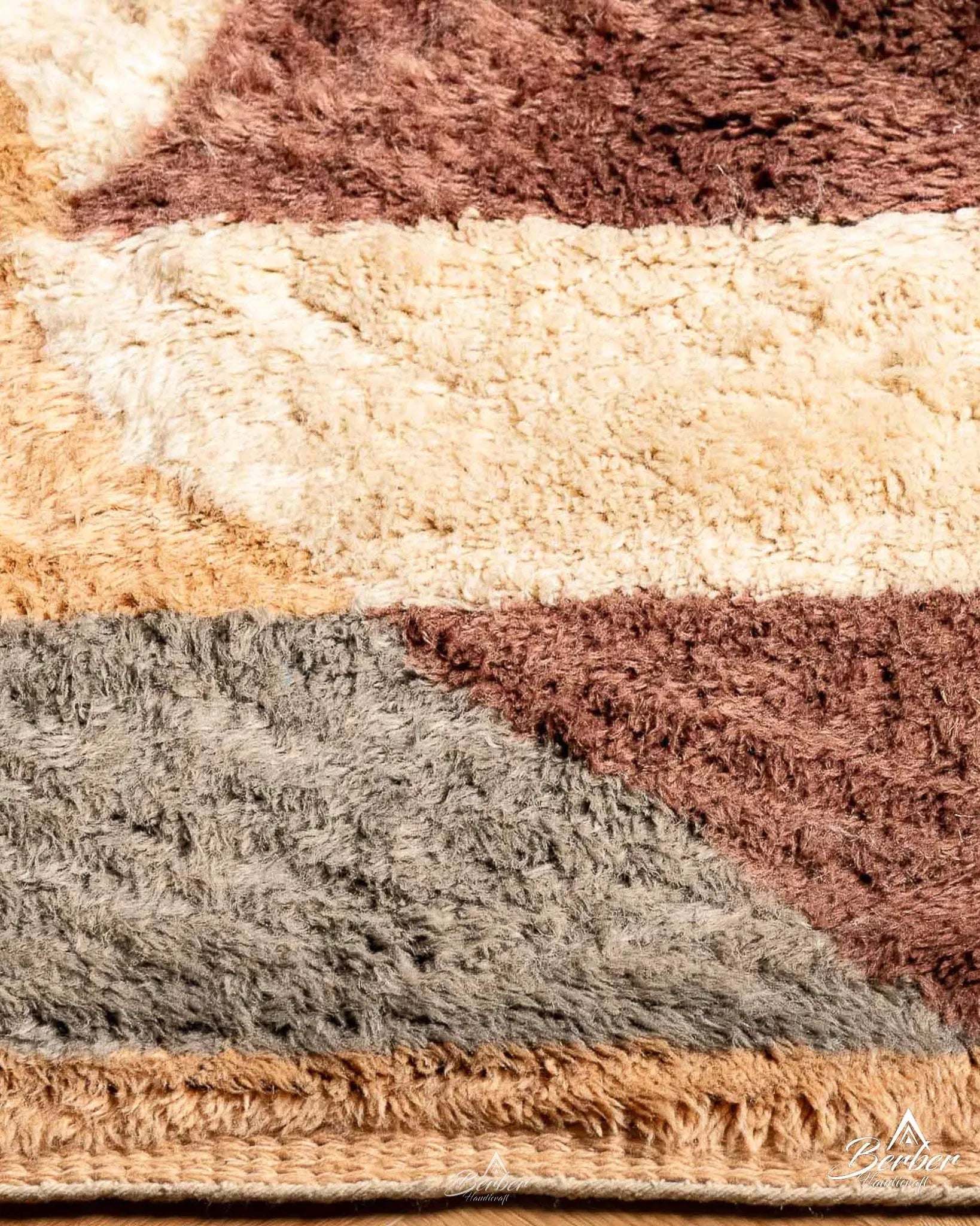 Colorful Beni Ourain Rug 3 X 5 Ft | 90 X 150 Cm / With Tassels / Short (0.4” / 1 cm)