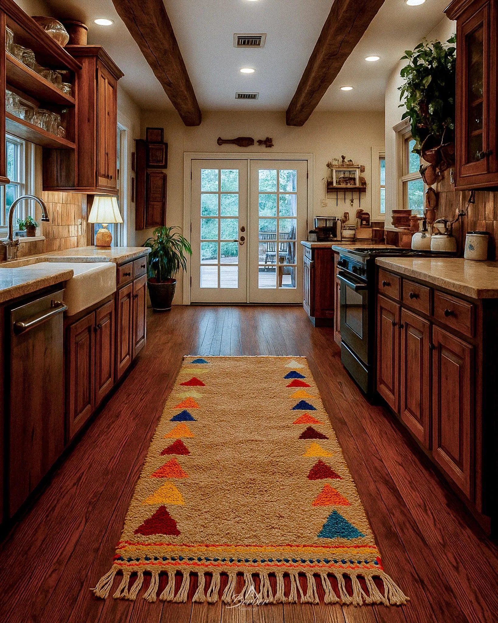Colorful Berber Runner 2 X 6 Ft | 60 X 180 Cm / With Tassels / Short (0.4” / 1 cm)