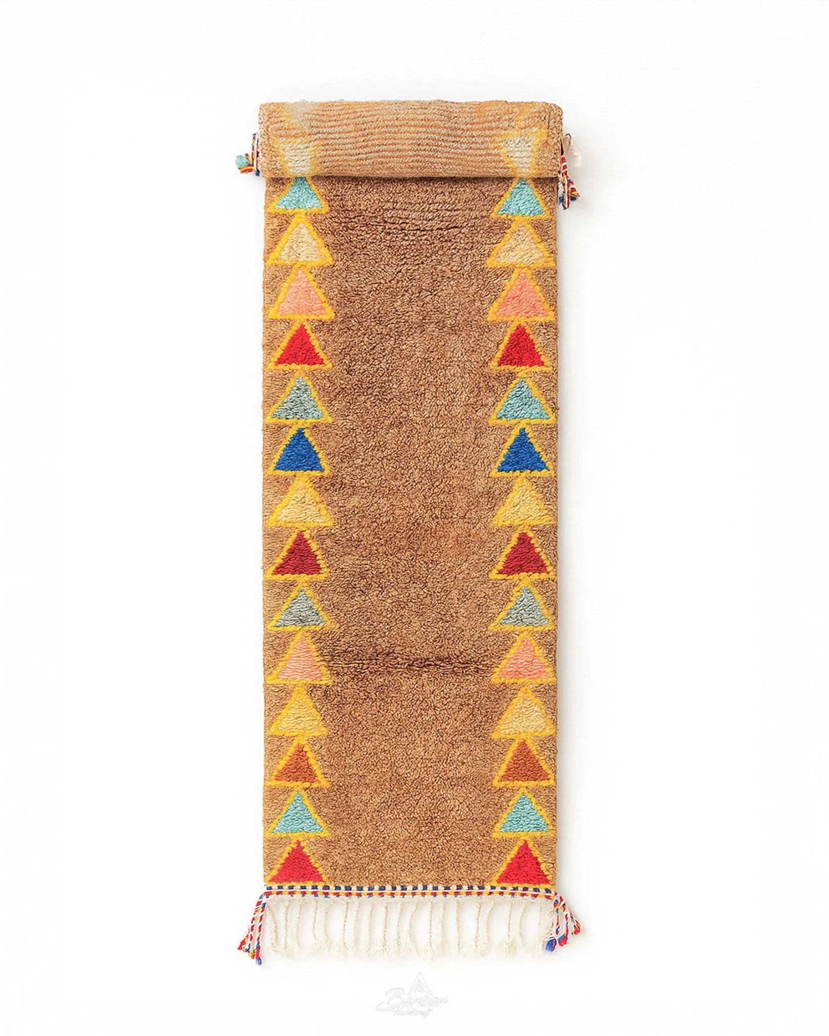 Colorful Berber Runner 2 X 6 Ft | 60 X 180 Cm / With Tassels / Short (0.4” / 1 cm)