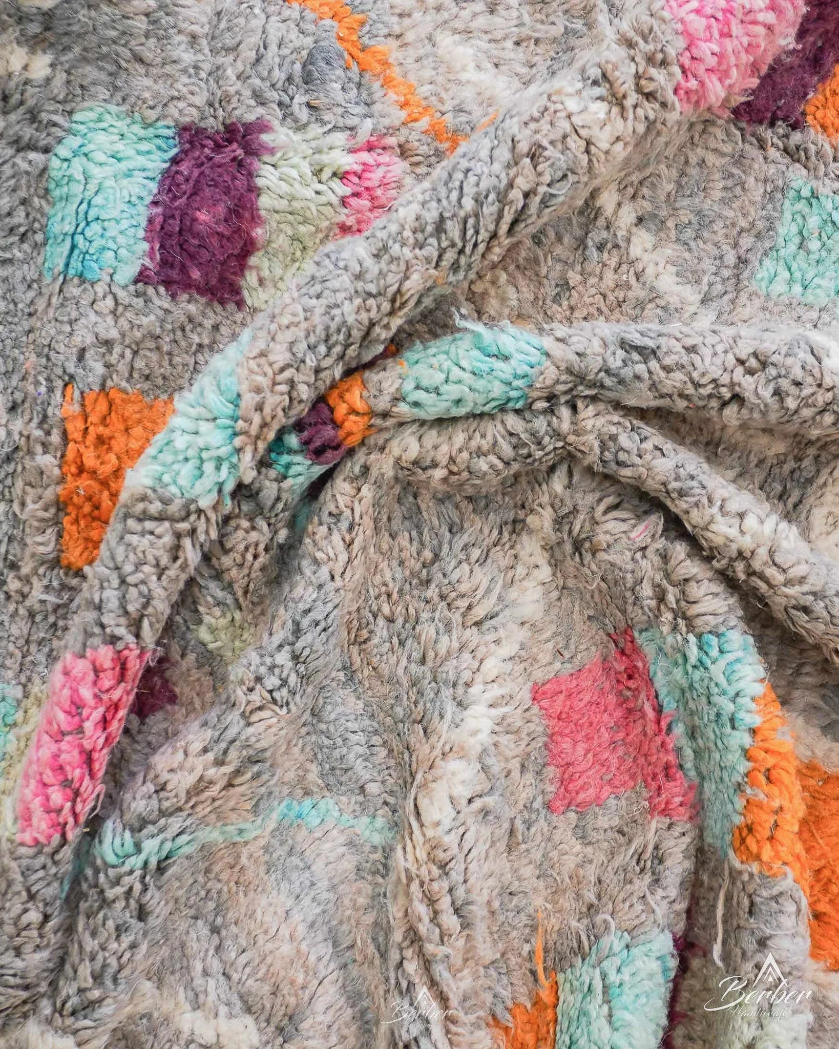 Colorful Checkered Rug-Berber Handicraft