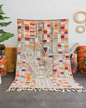 Colorful Checkered Rug-Berber Handicraft