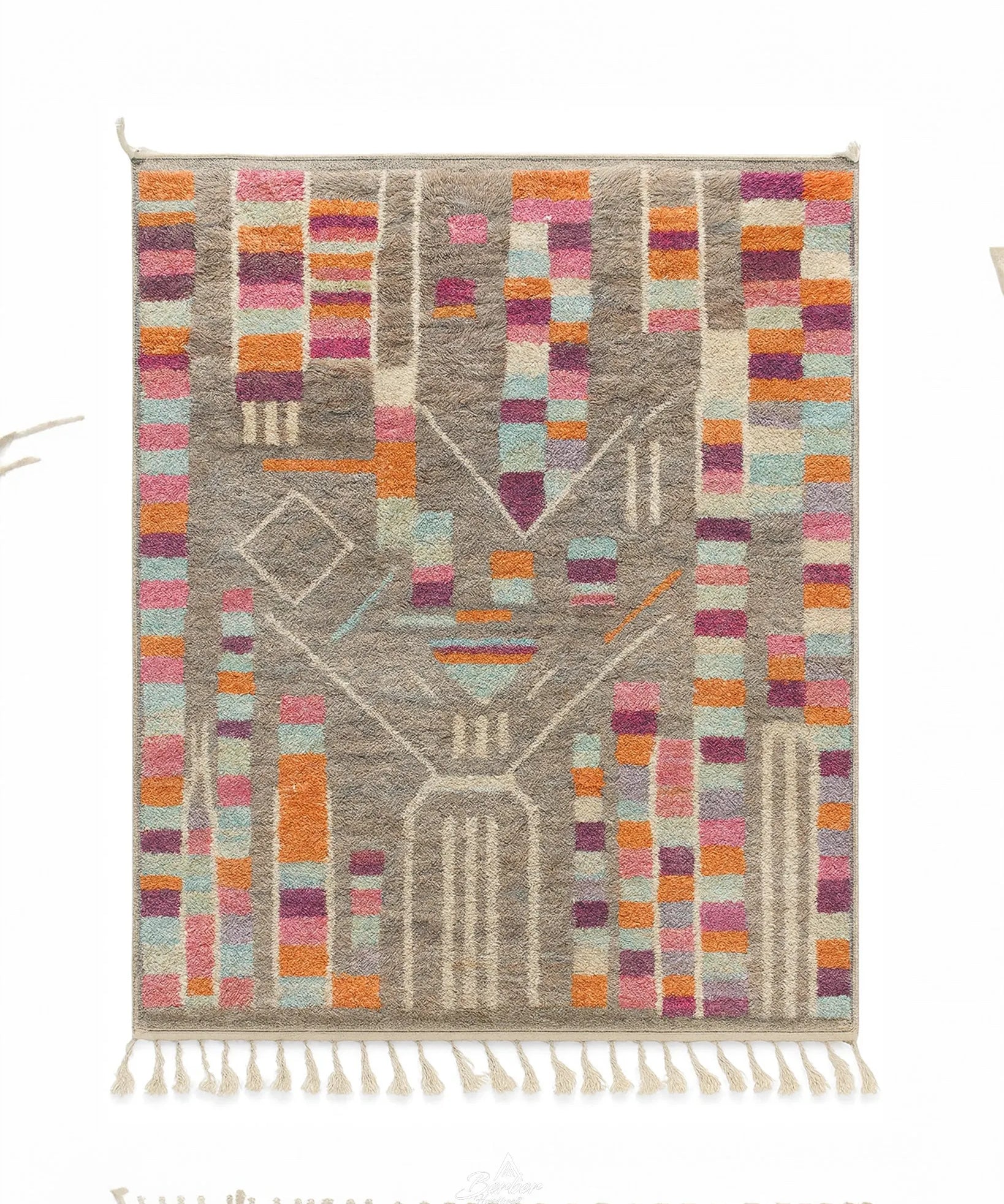 Colorful Checkered Rug-Berber Handicraft
