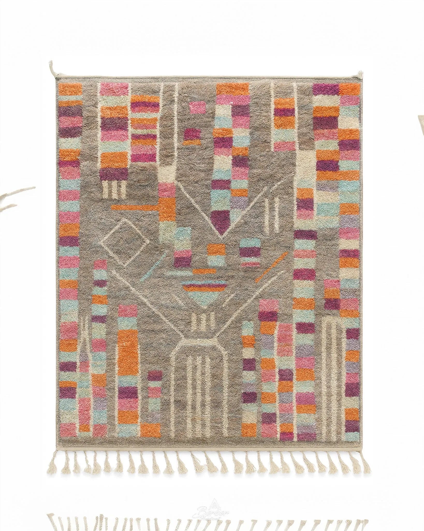 Colorful Checkered Rug-Berber Handicraft