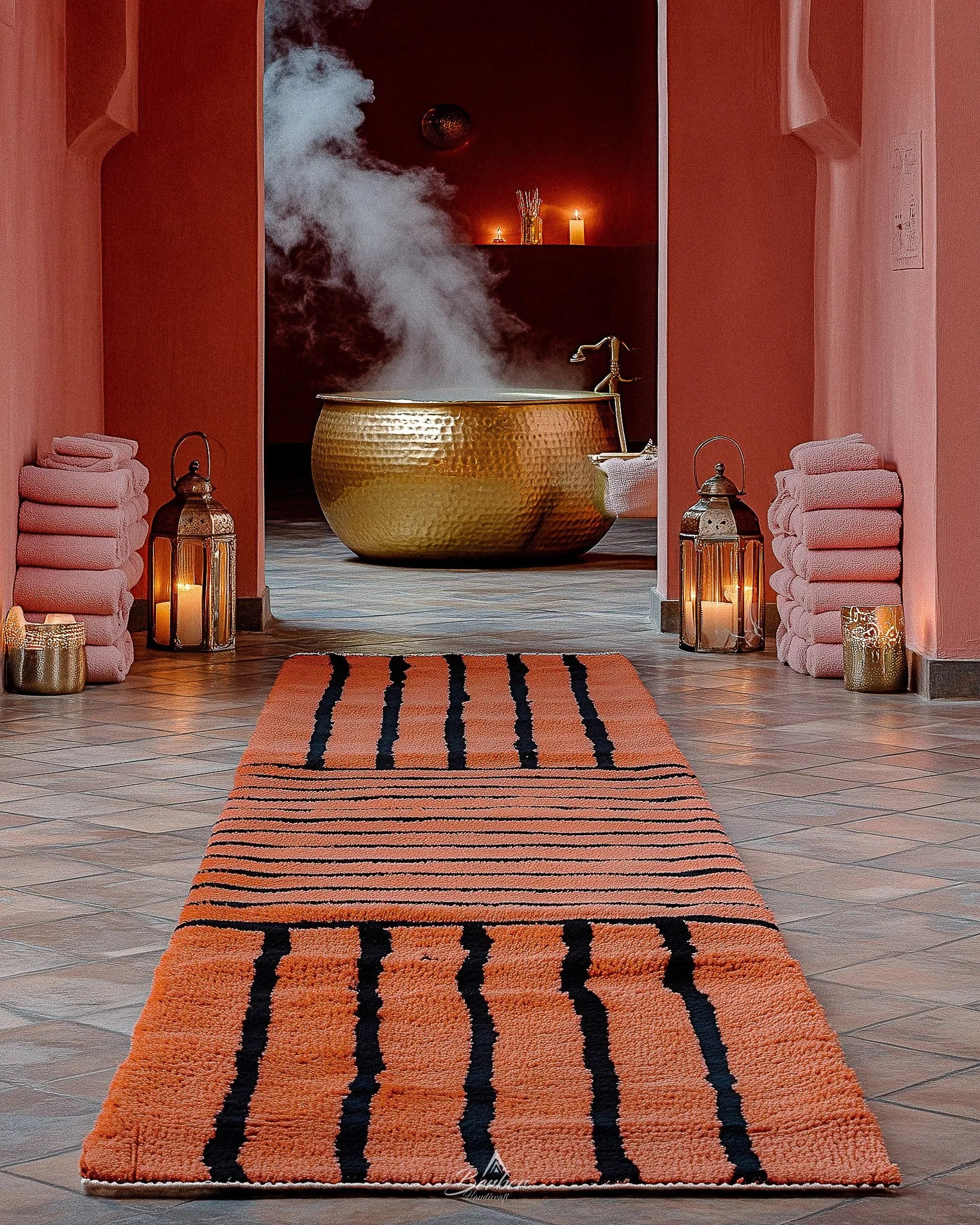 Colorful Floor Runner Rug 3 X 5 Ft | 90 X 150 Cm / With Tassels / Short (0.4” / 1 cm)