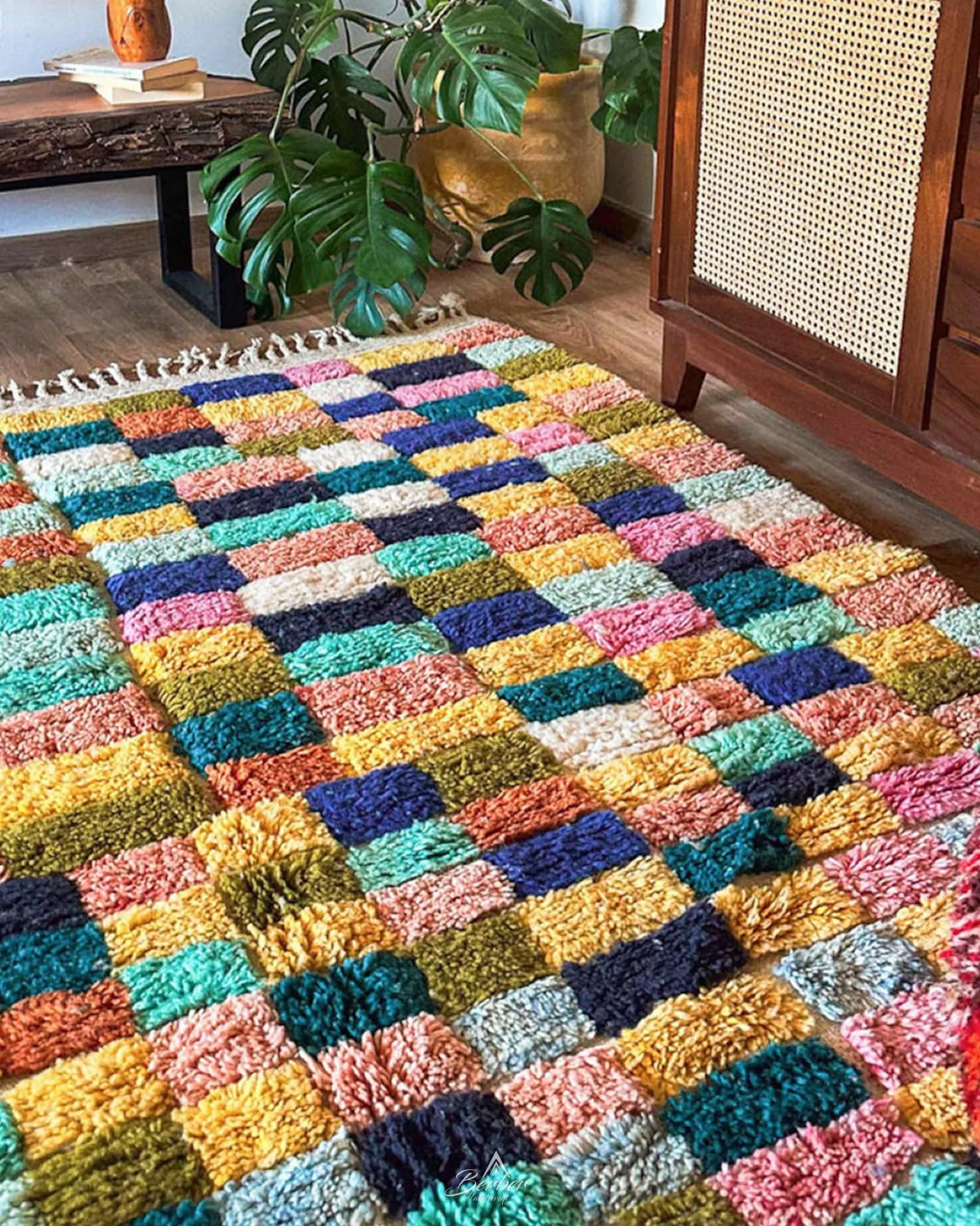 Colorful Pattern Rug 3 X 5 Ft | 90 X 150 Cm / With Tassels / Short (0.4” / 1 cm)