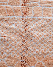 Colorful Peach Wool Rug 3 X 5 Ft | 90 X 150 Cm / With Tassels / Short (0.4” / 1 cm)