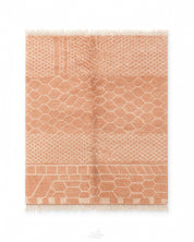 Colorful Peach Wool Rug 3 X 5 Ft | 90 X 150 Cm / With Tassels / Short (0.4” / 1 cm)