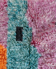 Colorful Pink Moroccan Rug 3 X 5 Ft | 90 X 150 Cm / With Tassels / Short (0.4” / 1 cm)