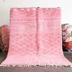 Colorful Pink Wool Rug - Berber Handicraft