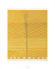 Colorful Yellow Wool Rug 3 X 5 Ft | 90 X 150 Cm / With Tassels / Short (0.4” / 1 cm)